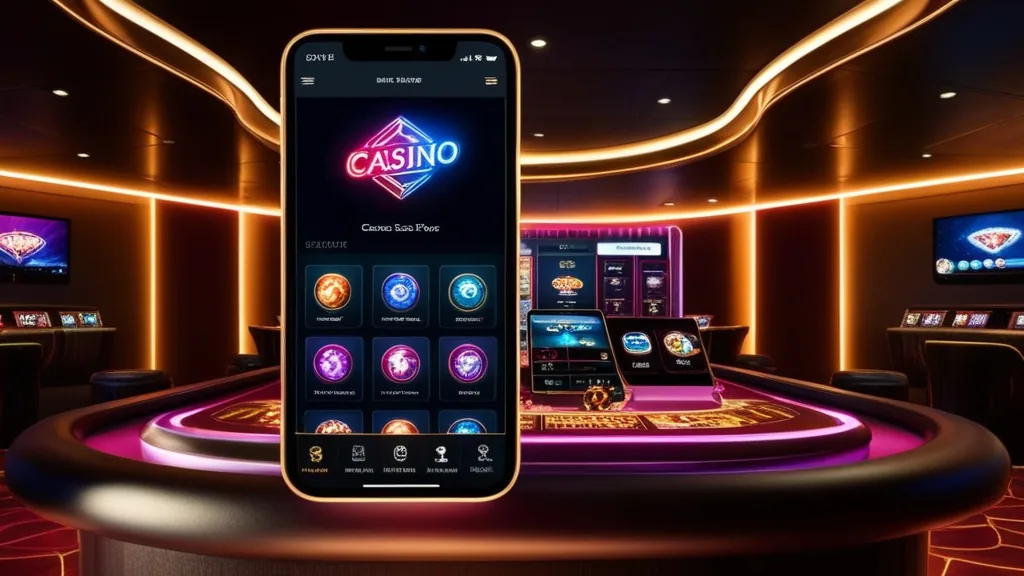 Mobiele casino-interface op smartphone met snelle bediening